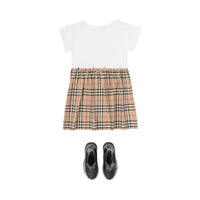 Robe en coton avec vintage check - Blanc