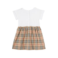 Robe en coton avec vintage check - Blanc