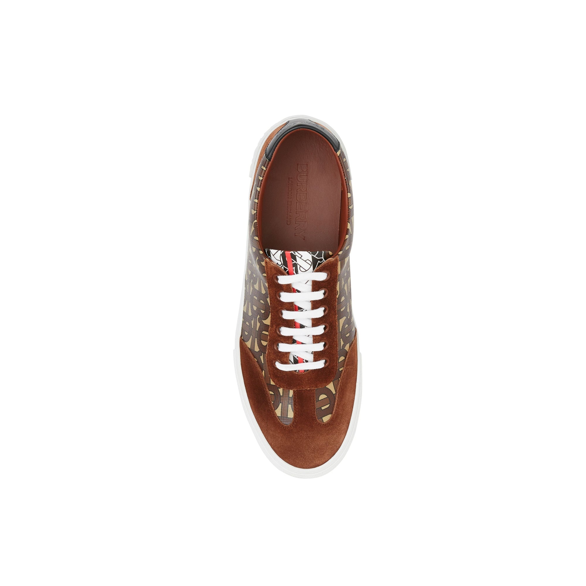 BRIDLE BROWN Sneakers à rayures Monogram avec cuir velours