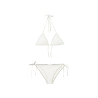 Bikini triangle avec logo - Blanc