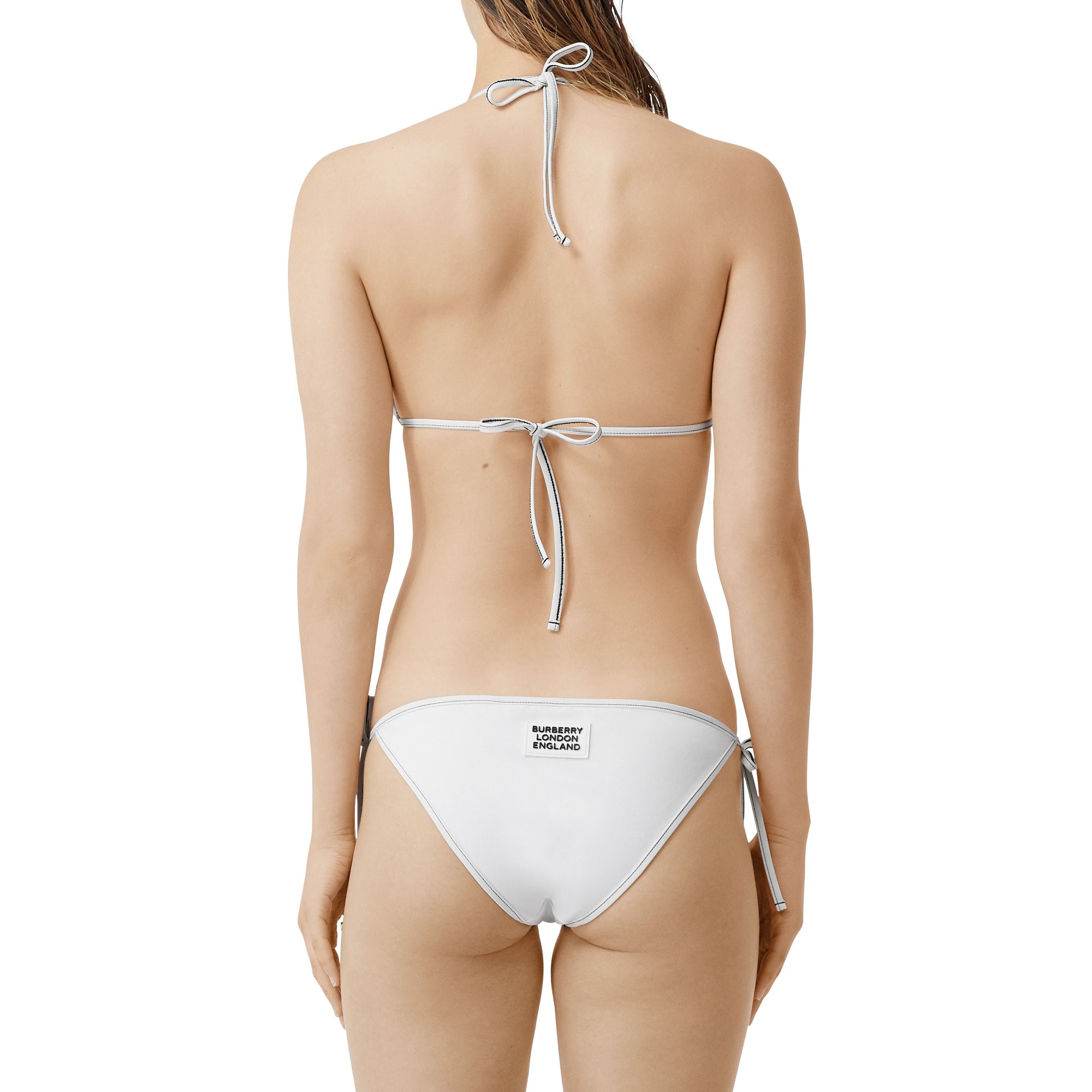 Bikini triangle avec logo - Blanc
