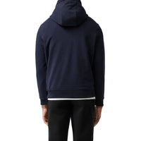 Hoodie en coton avec logo appliqué - Marine