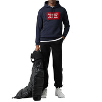 Hoodie en coton avec logo appliqué - Marine