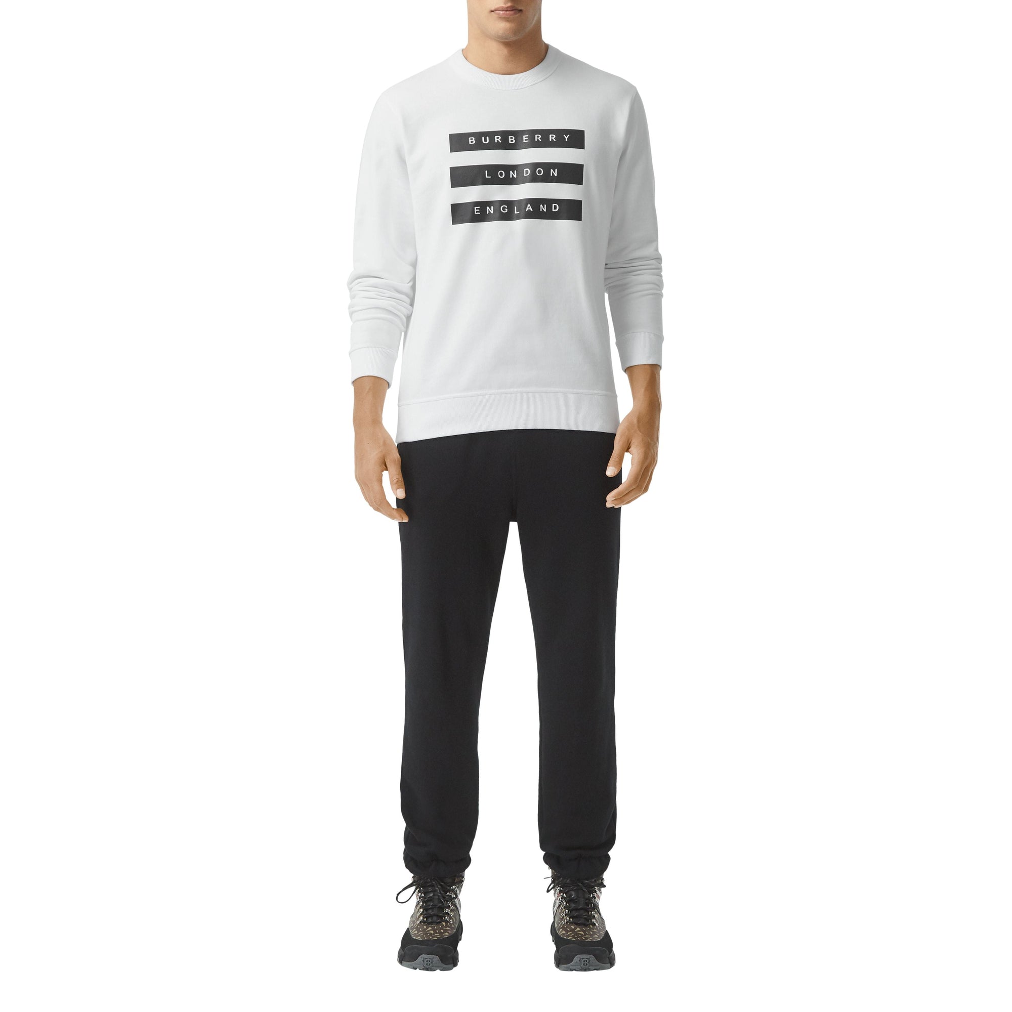 WHITE Sweat-shirt en coton à imprimé ruban adhésif