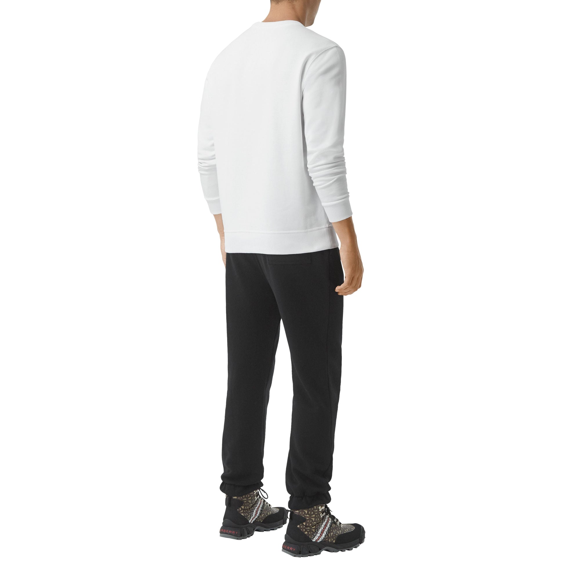 WHITE Sweat-shirt en coton à imprimé ruban adhésif