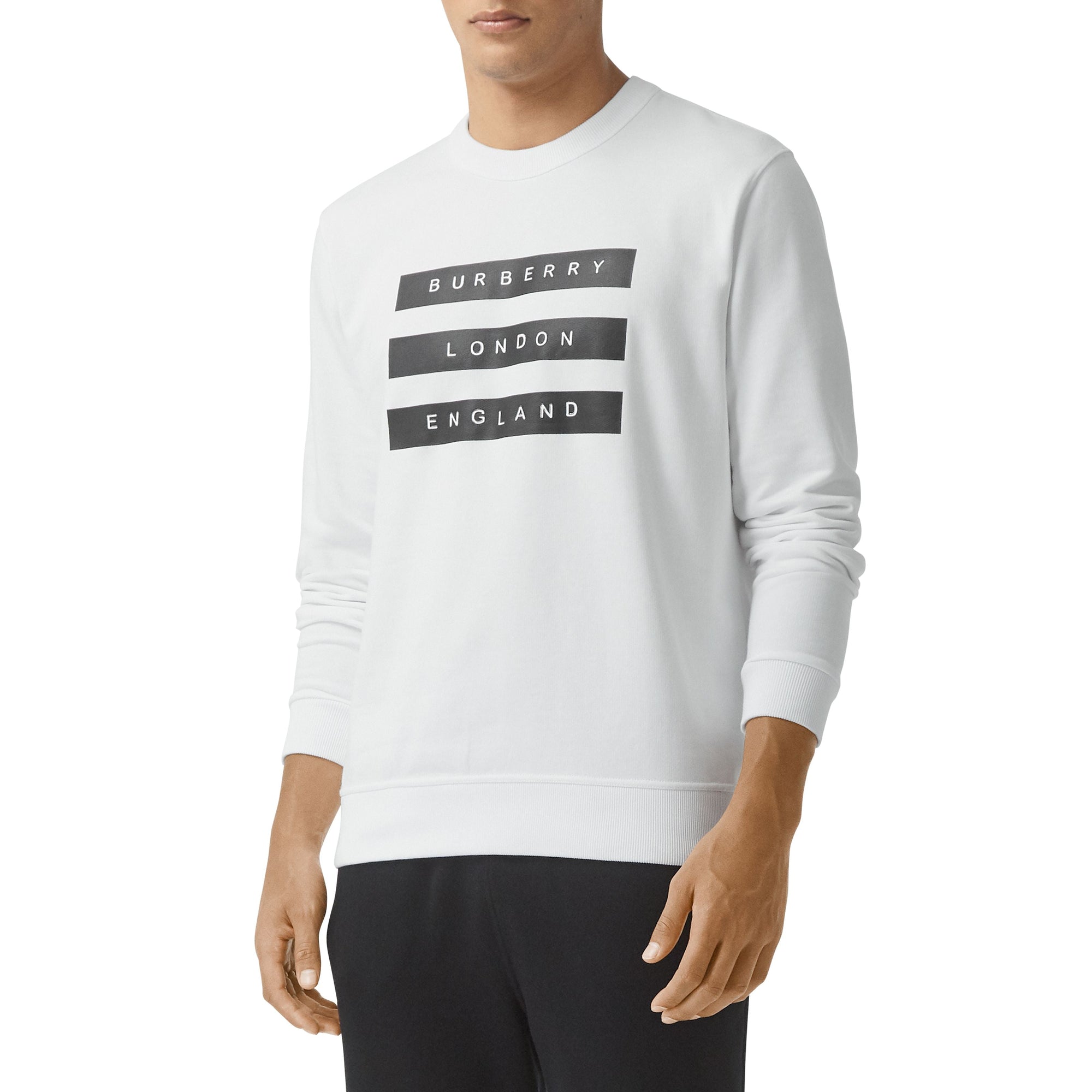 WHITE Sweat-shirt en coton à imprimé ruban adhésif