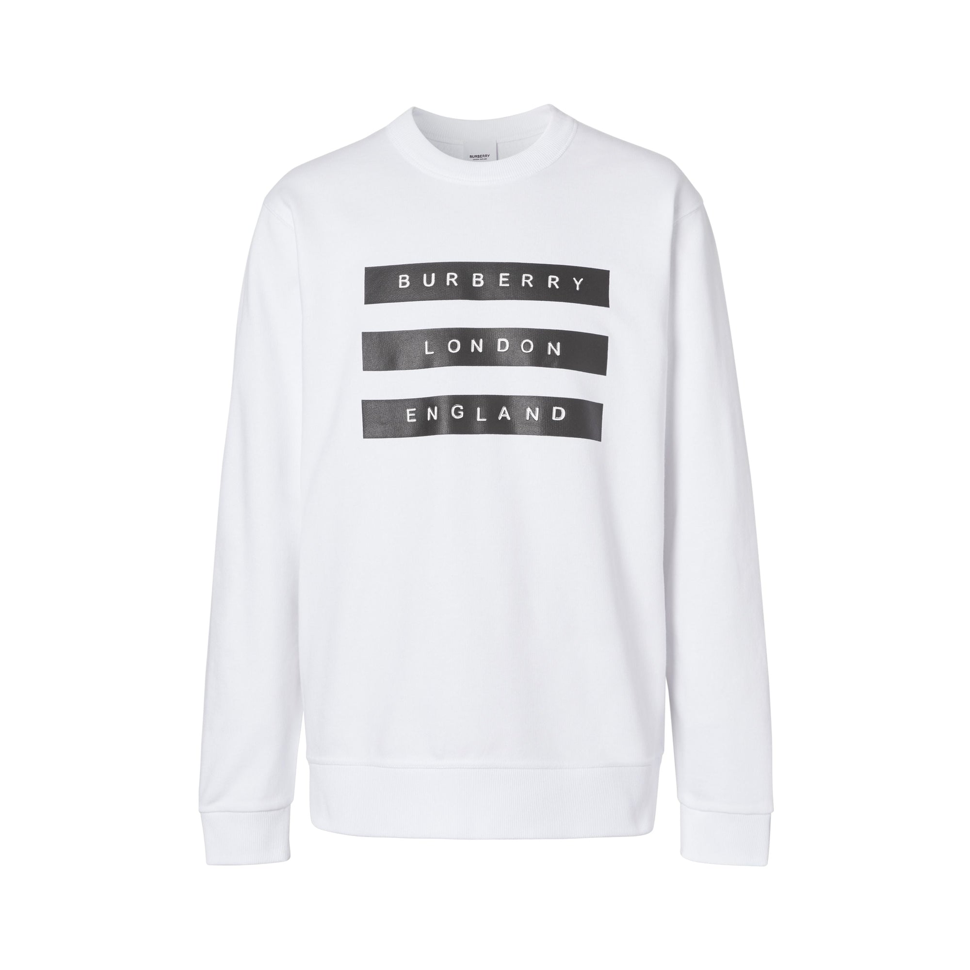 WHITE Sweat-shirt en coton à imprimé ruban adhésif