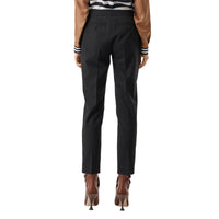 Pantalon tailleur en laine stretch à bandes latérales - Noir