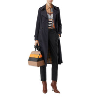 Pantalon tailleur en laine stretch à bandes latérales - Noir