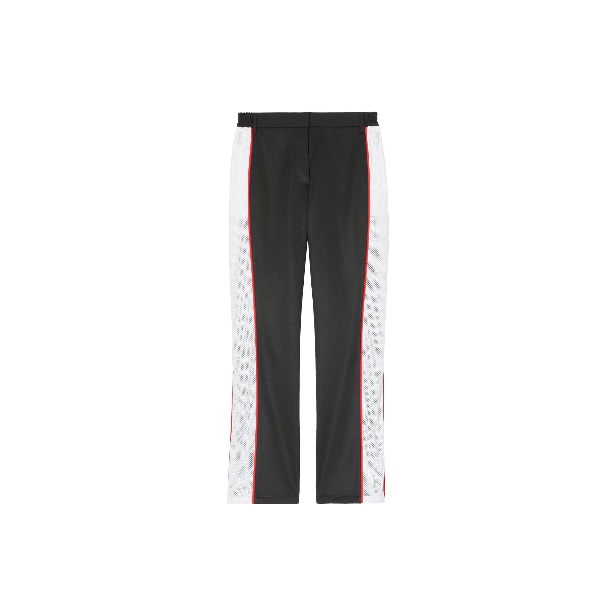 Pantalon tailleur en jersey avec bandes en filet - Noir