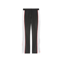 Pantalon tailleur en jersey avec bandes en filet - Noir
