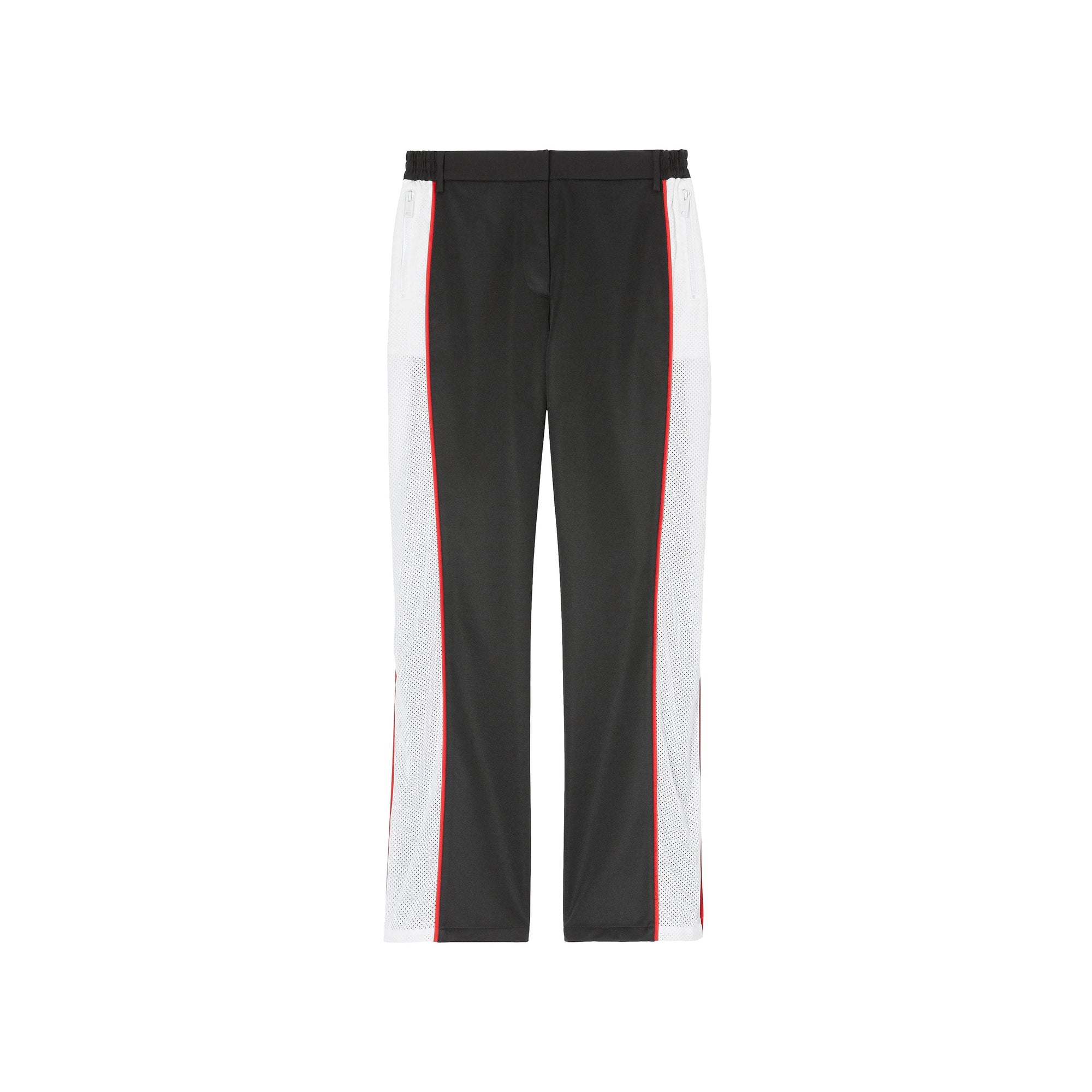 Pantalon tailleur en jersey avec bandes en filet - Noir