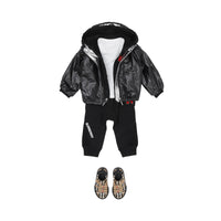BLACK Veste légère à capuche avec logo
