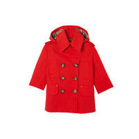 BRIGHT RED Trench à capuche en sergé de coton