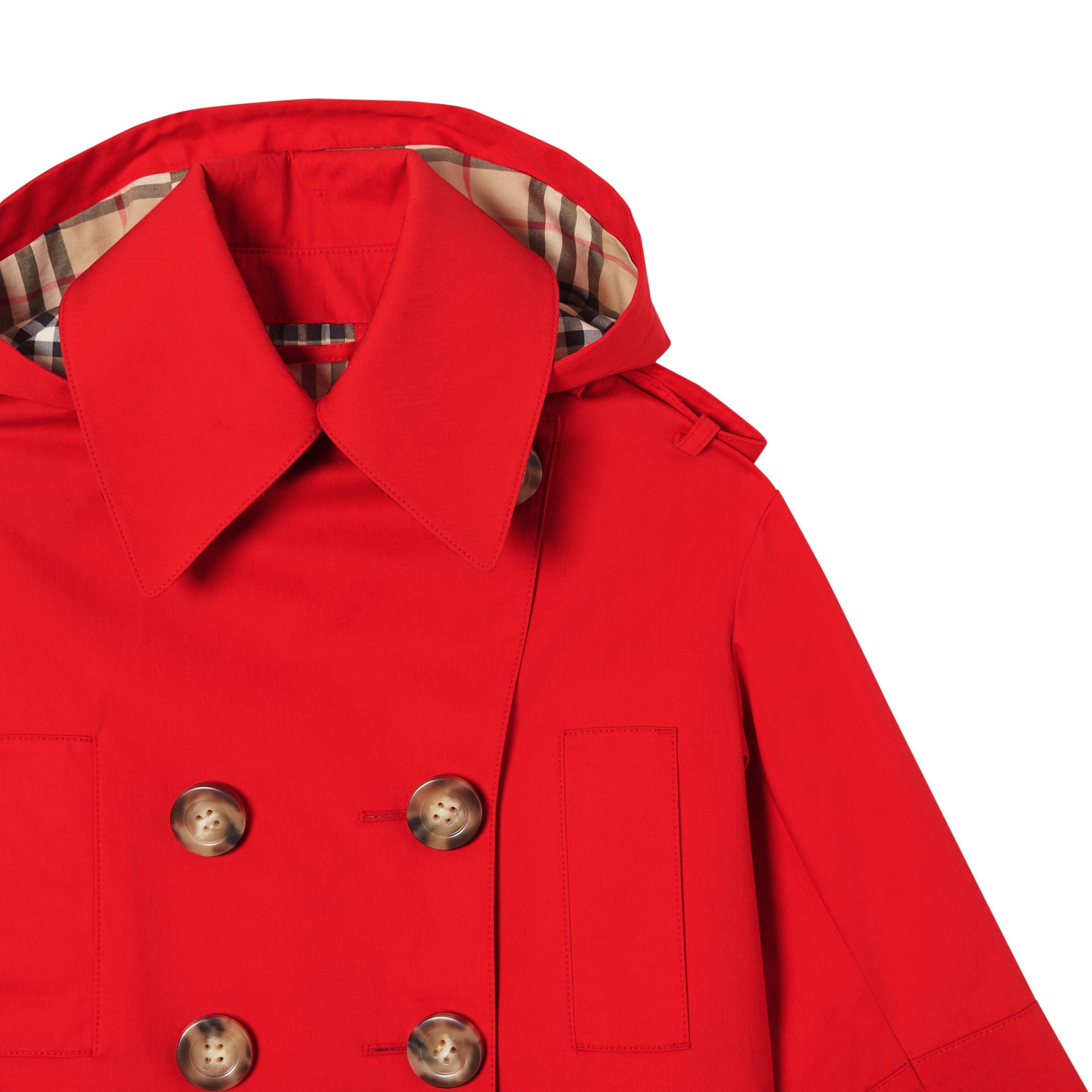 BRIGHT RED Trench à capuche en sergé de coton