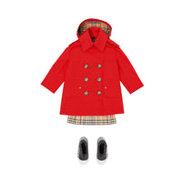 BRIGHT RED Trench à capuche en sergé de coton