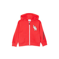 BRIGHT RED Haut à capuche en coton à logo