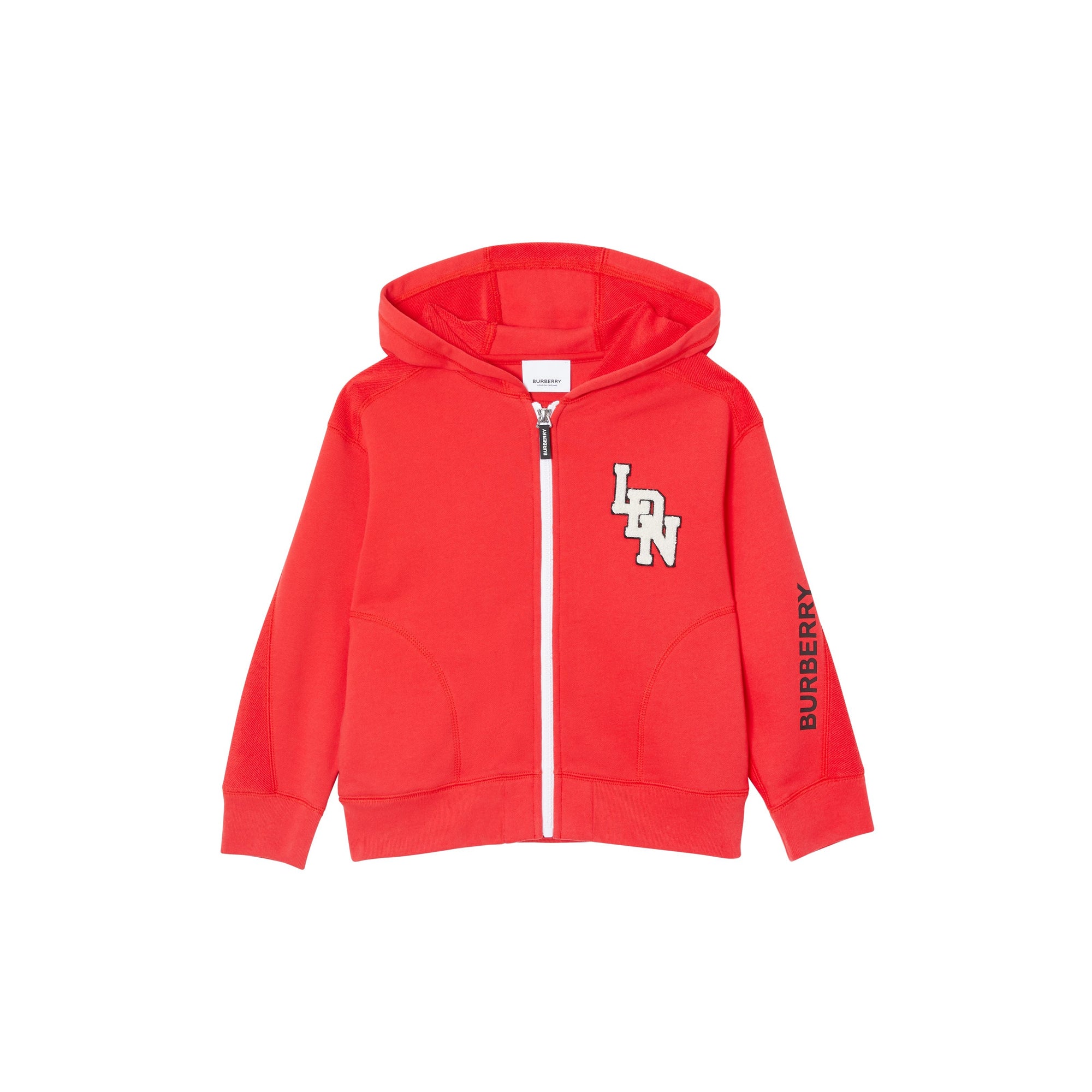 BRIGHT RED Haut à capuche en coton à logo