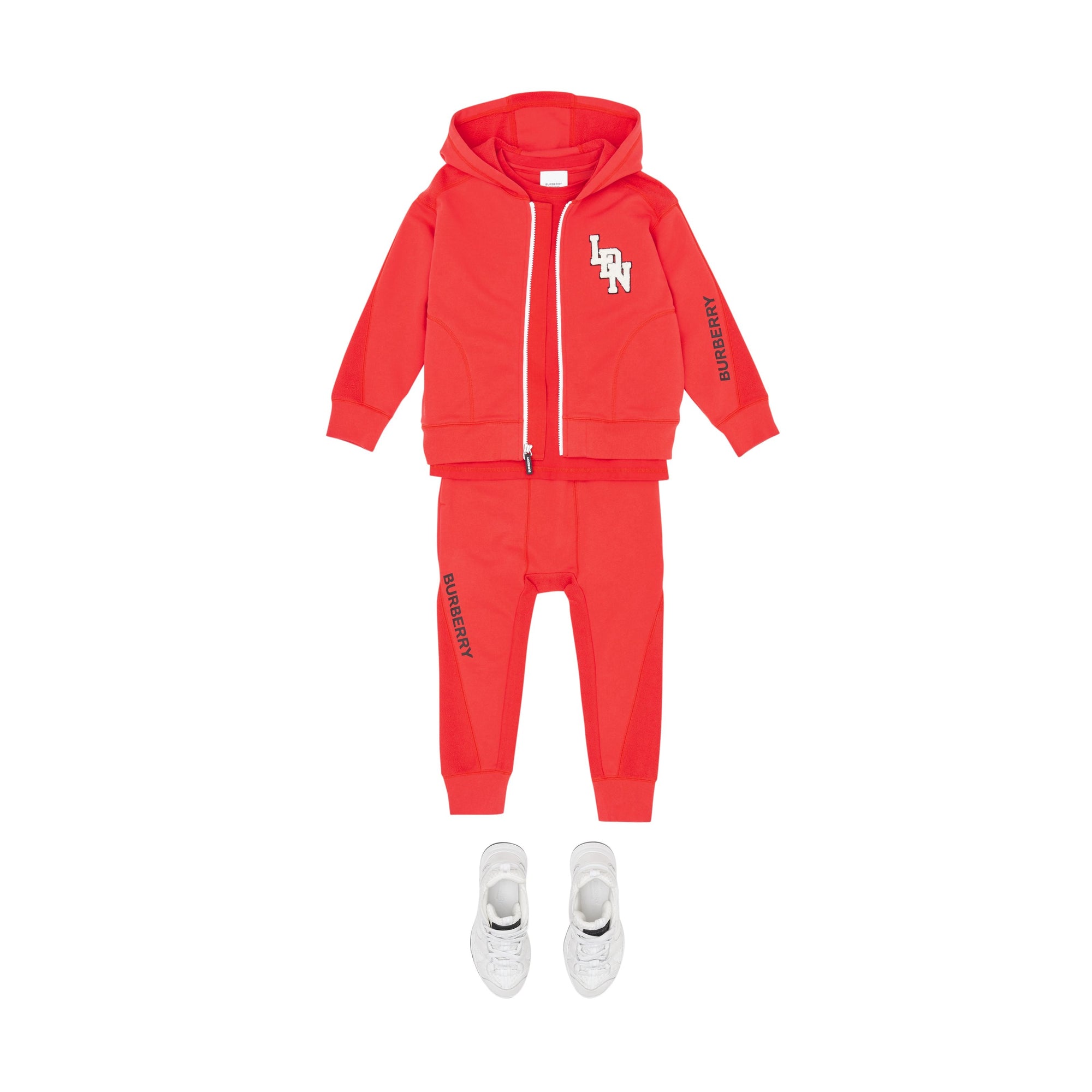 BRIGHT RED Haut à capuche en coton à logo