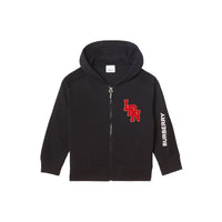 BLACK Haut à capuche en coton à logo