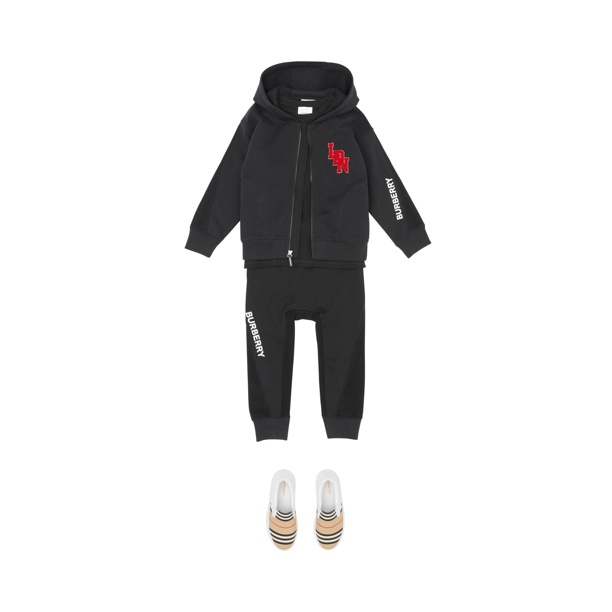 BLACK Haut à capuche en coton à logo