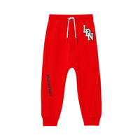 BRIGHT RED Pantalon de survêtement en coton avec logo