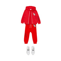 BRIGHT RED Pantalon de survêtement en coton avec logo