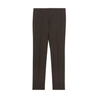 Costume slim en laine à motif check et pied-de-poule - Marron foncé