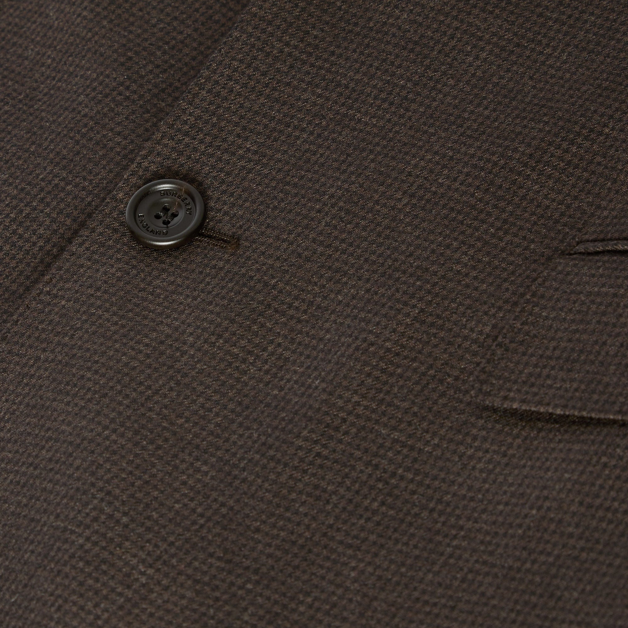 Costume slim en laine à motif check et pied-de-poule - Marron foncé