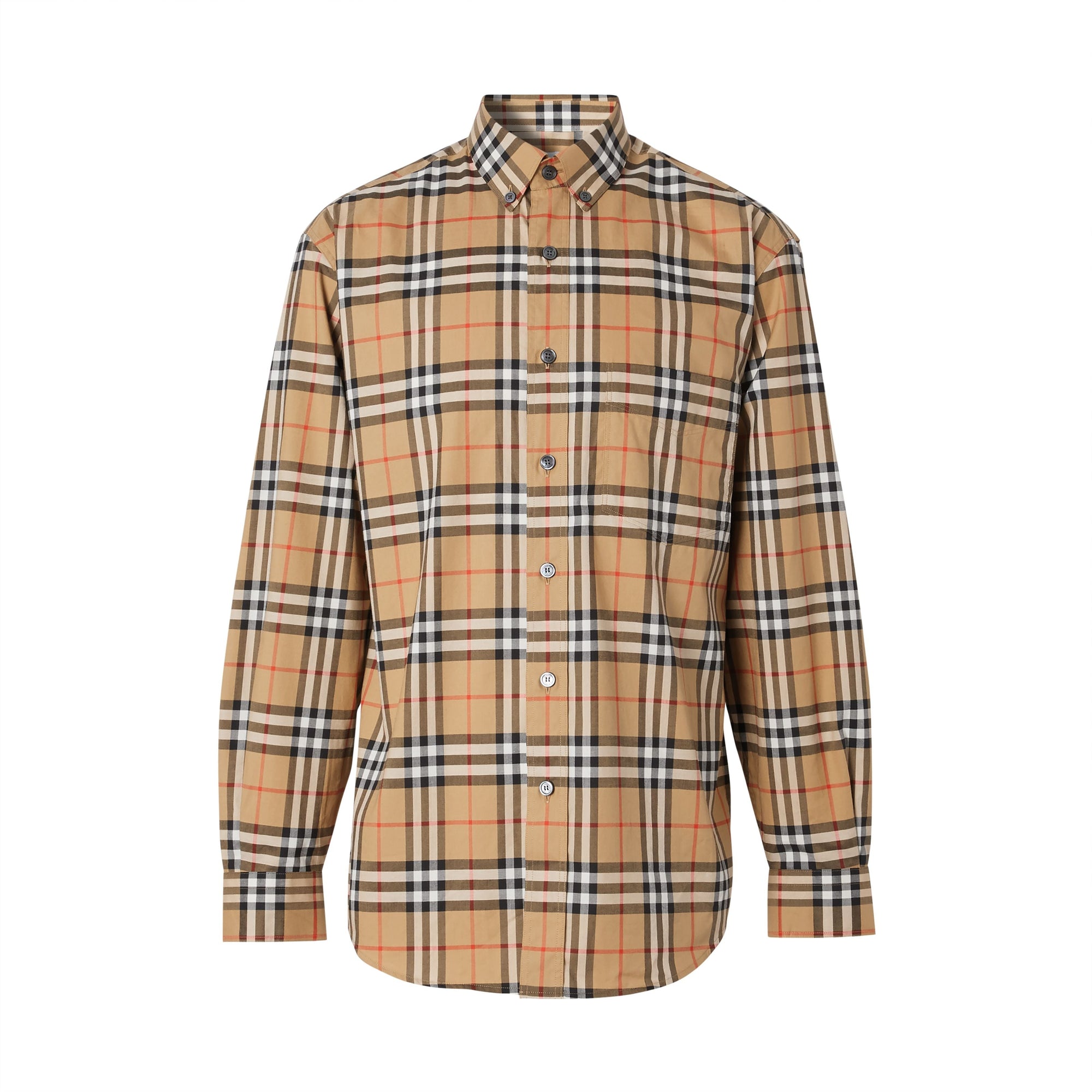 ANTIQUE YEL IP CHK Chemise à col boutonné en coton Vintage check