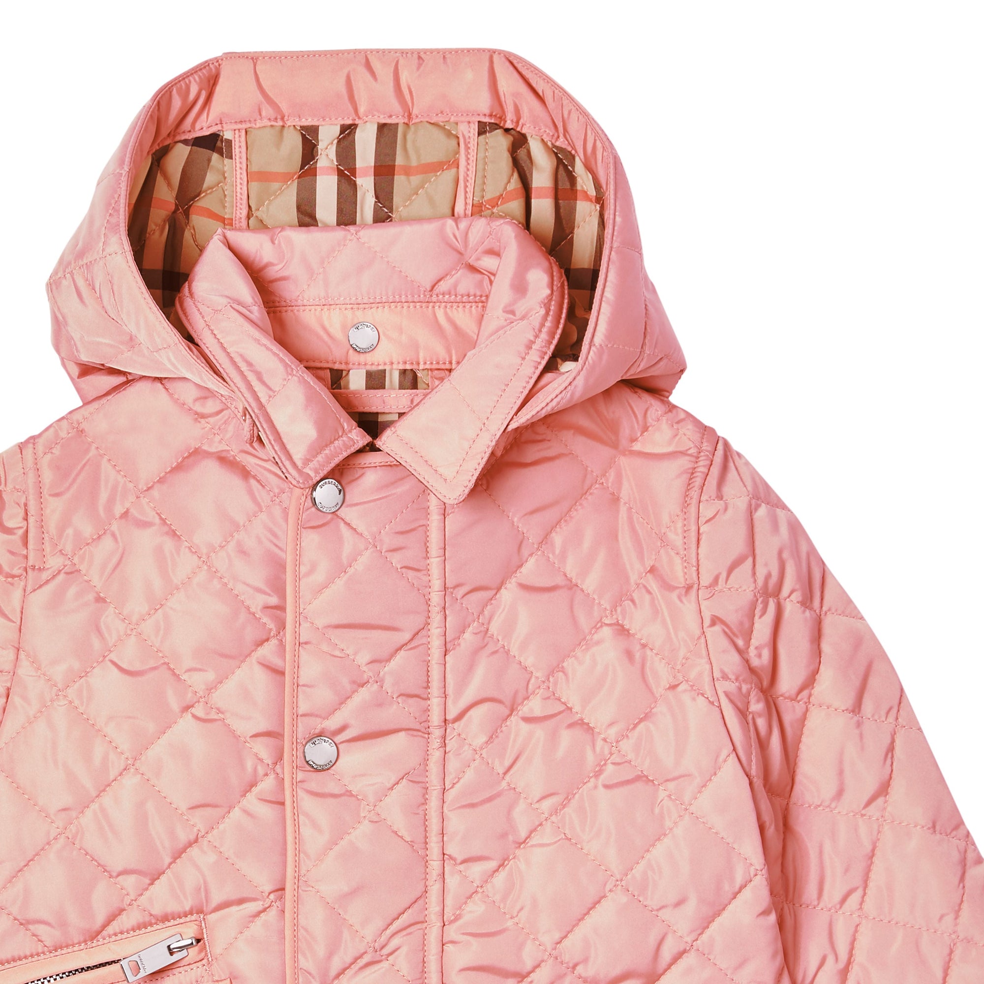 DUSTY PINK Veste matelassée avec capuche amovible