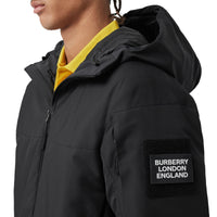 BLACK Veste à capuche en polyester recyclé avec logo