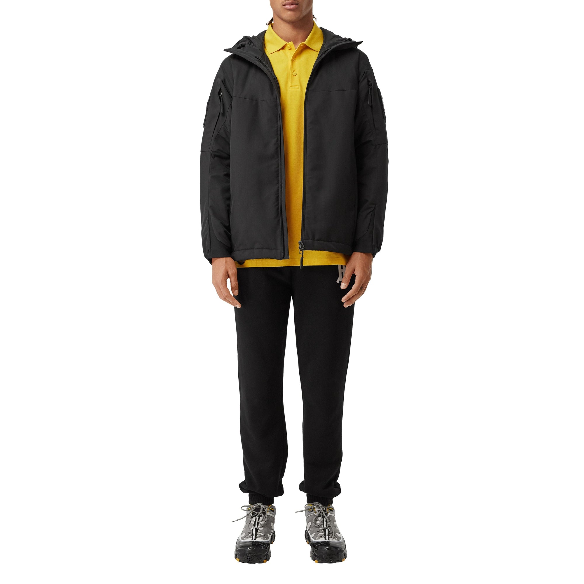 BLACK Veste à capuche en polyester recyclé avec logo