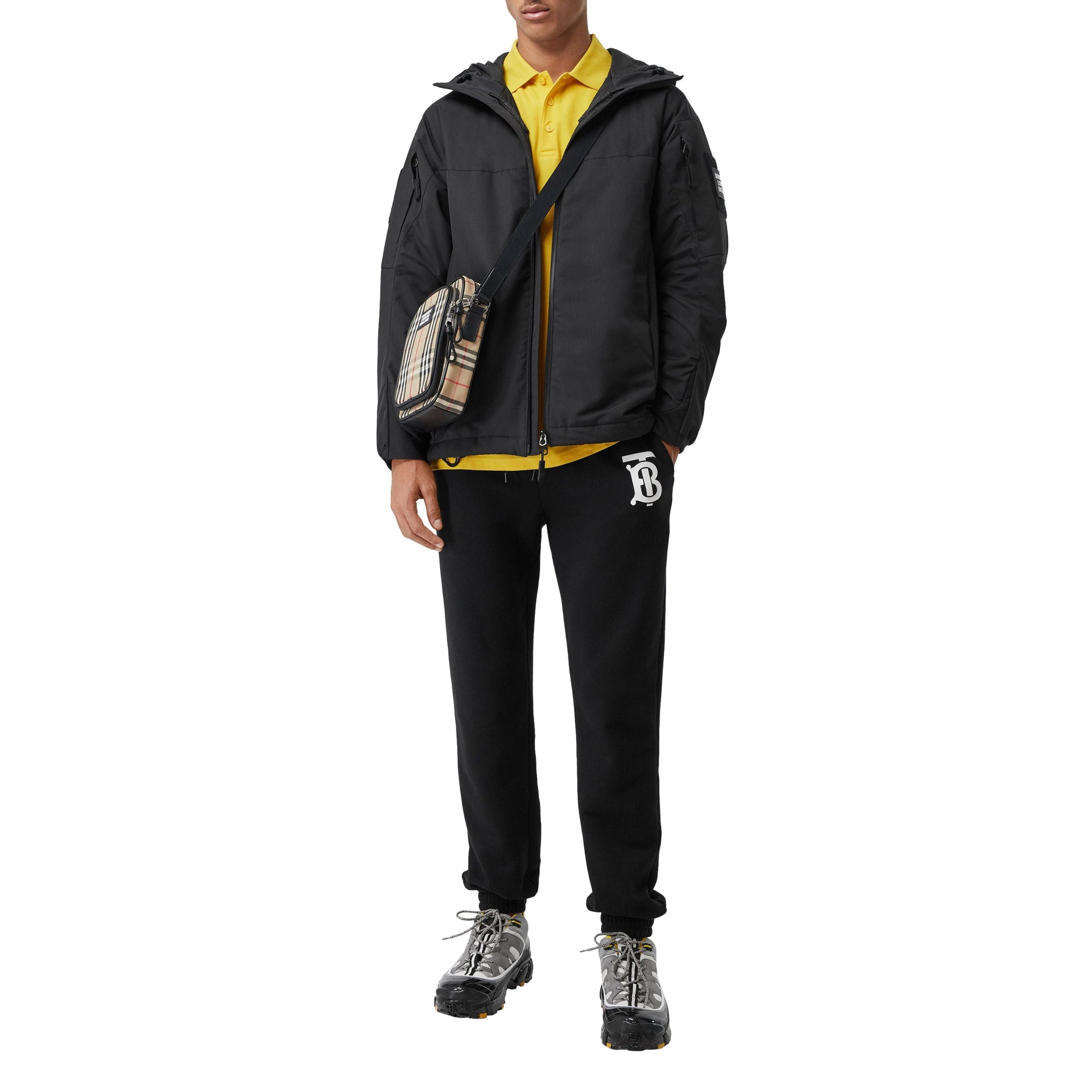 BLACK Veste à capuche en polyester recyclé avec logo