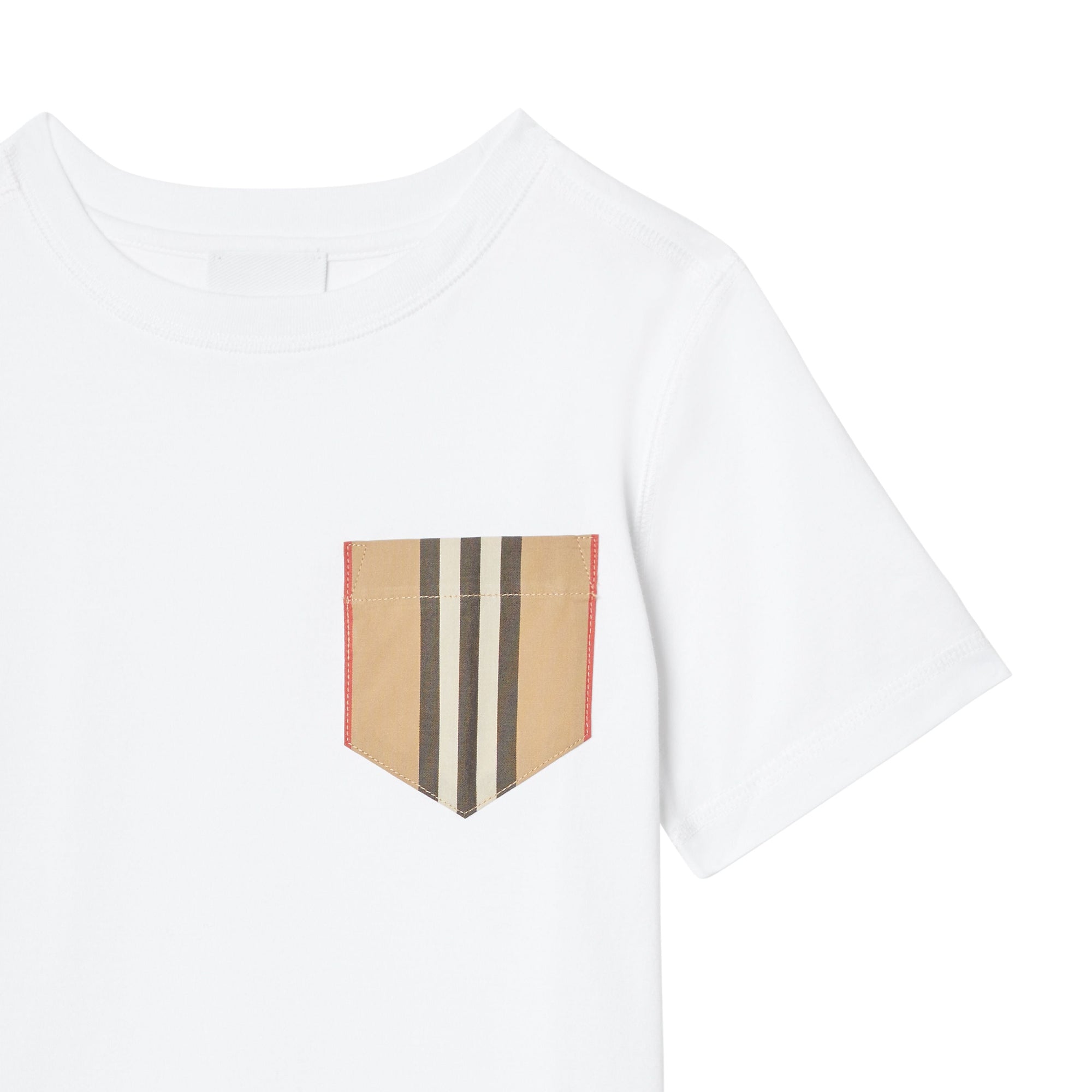WHITE/ARCHIVE BEIGES T-shirt en coton avec poche à rayures iconiques