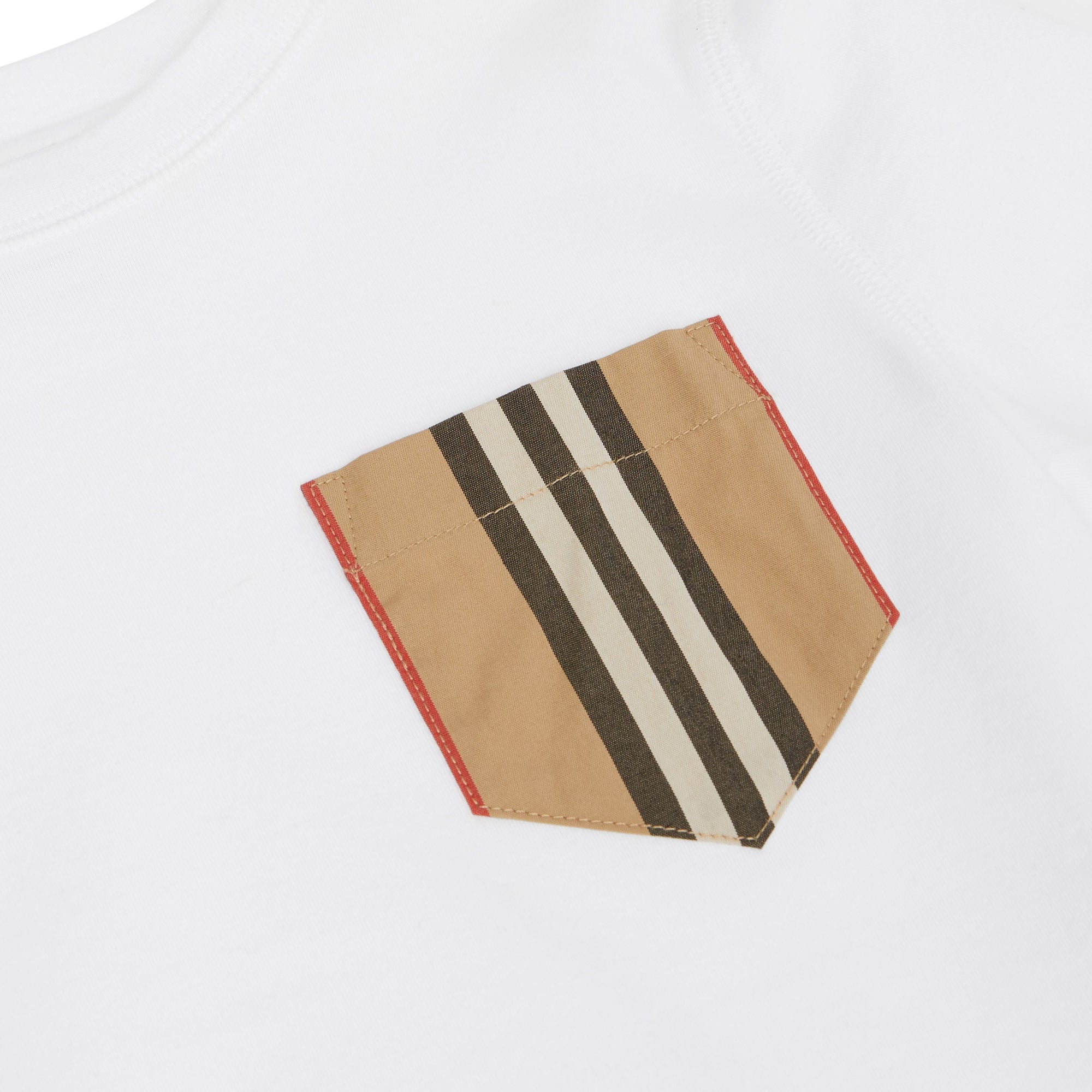 WHITE/ARCHIVE BEIGES T-shirt en coton avec poche à rayures iconiques