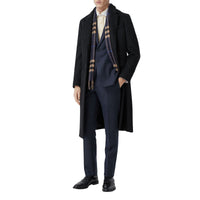 Écharpe classique en cachemire check - Indigo & Camel Moyen