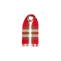 Écharpe en cachemire check - Rouge Vif