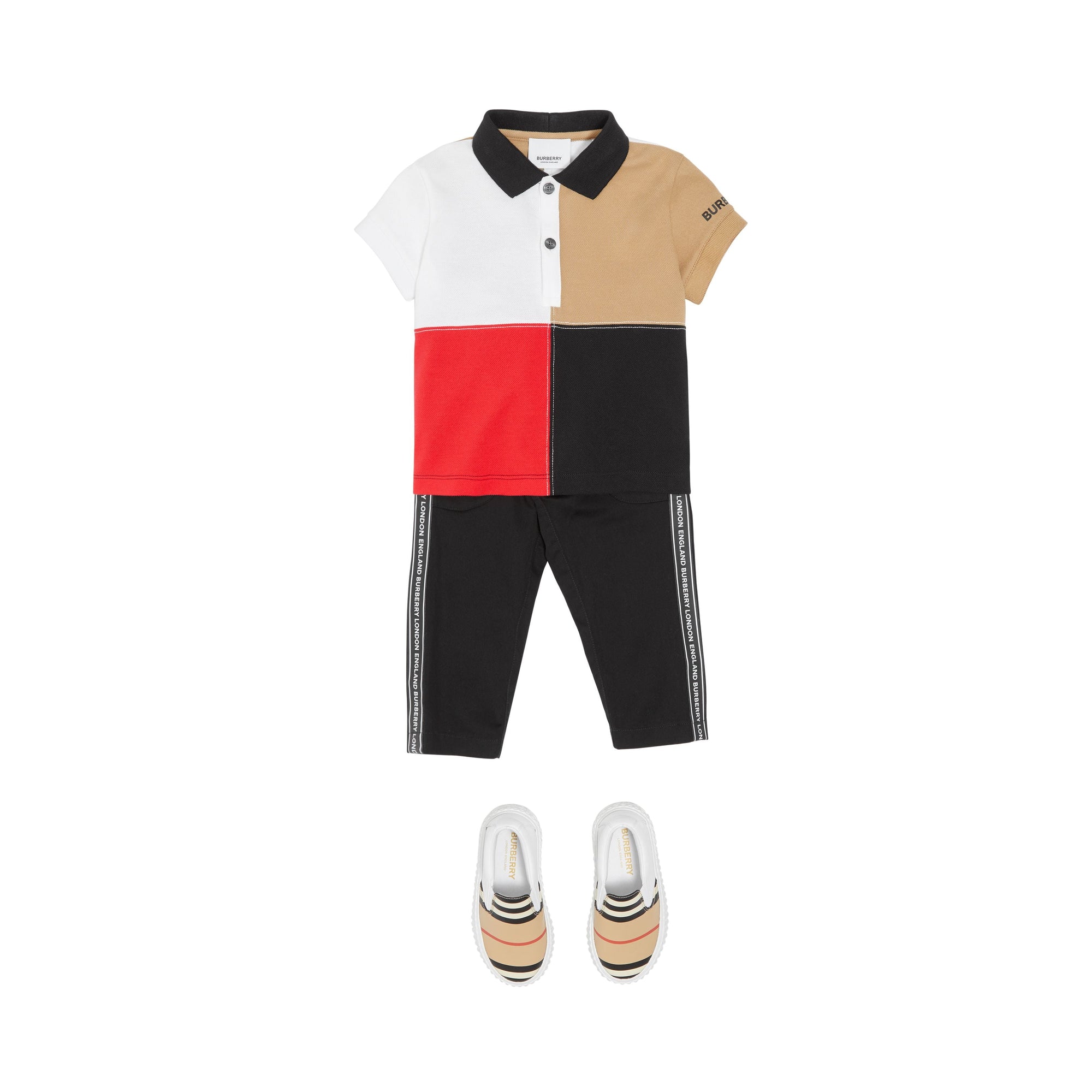 BLACK Pantalon chino en coton avec bande à logo