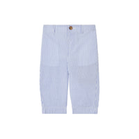 CORNFLOWER BLUE Pantalon de costume en seersucker de coton rayé