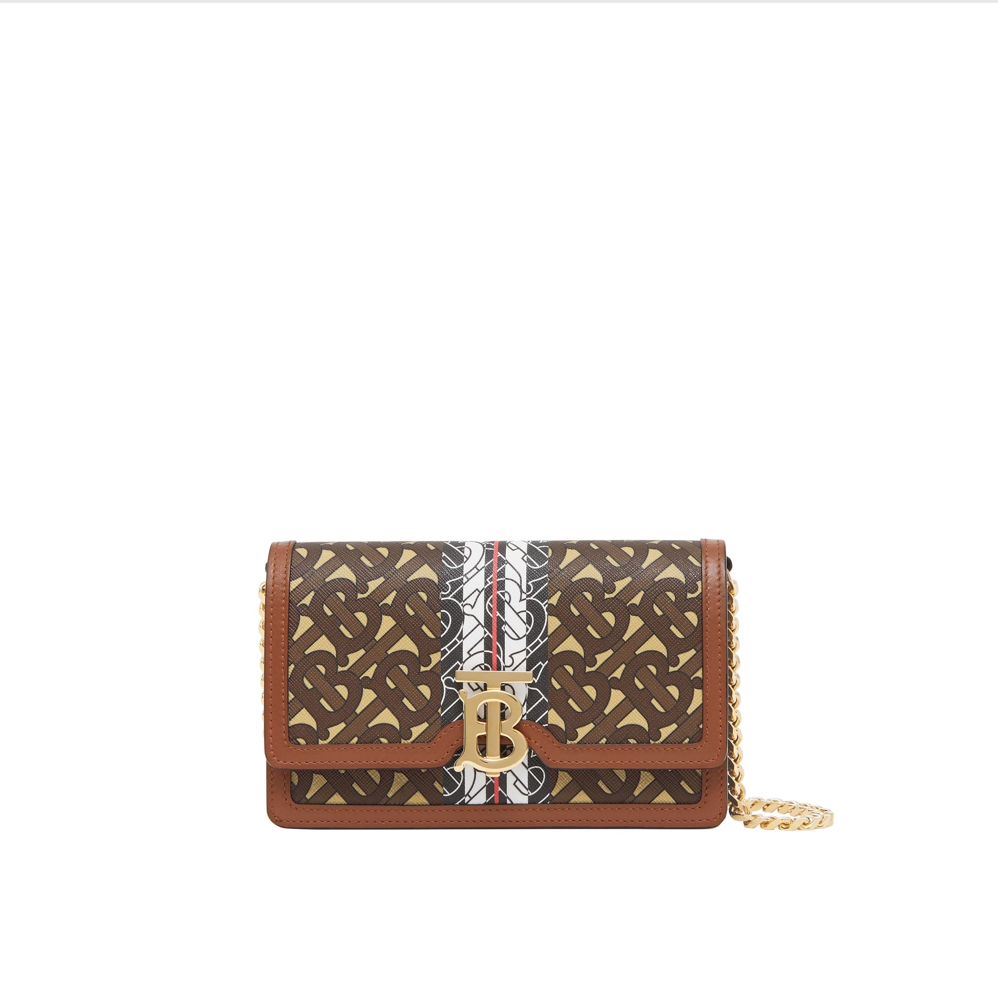 BRIDLE BROWN Petit sac porté épaule en toile écologique rayé Monogram