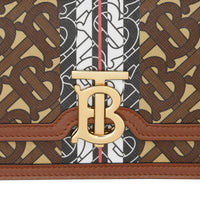 BRIDLE BROWN Petit sac porté épaule en toile écologique rayé Monogram