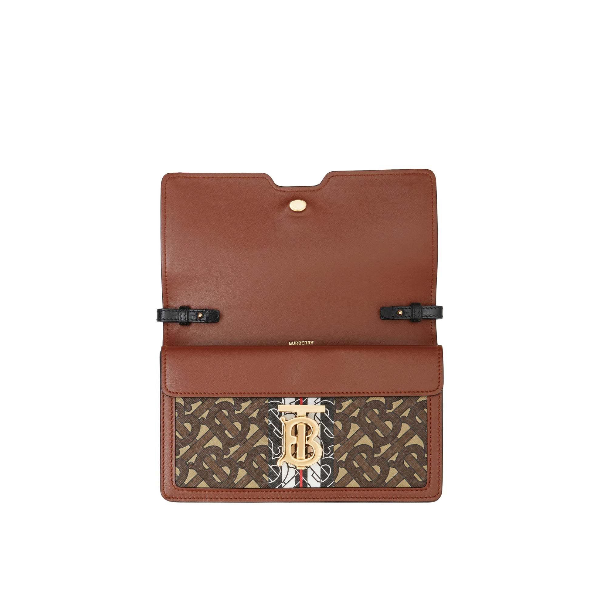 BRIDLE BROWN Petit sac porté épaule en toile écologique rayé Monogram