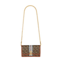 BRIDLE BROWN Petit sac porté épaule en toile écologique rayé Monogram