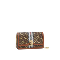 BRIDLE BROWN Petit sac porté épaule en toile écologique rayé Monogram