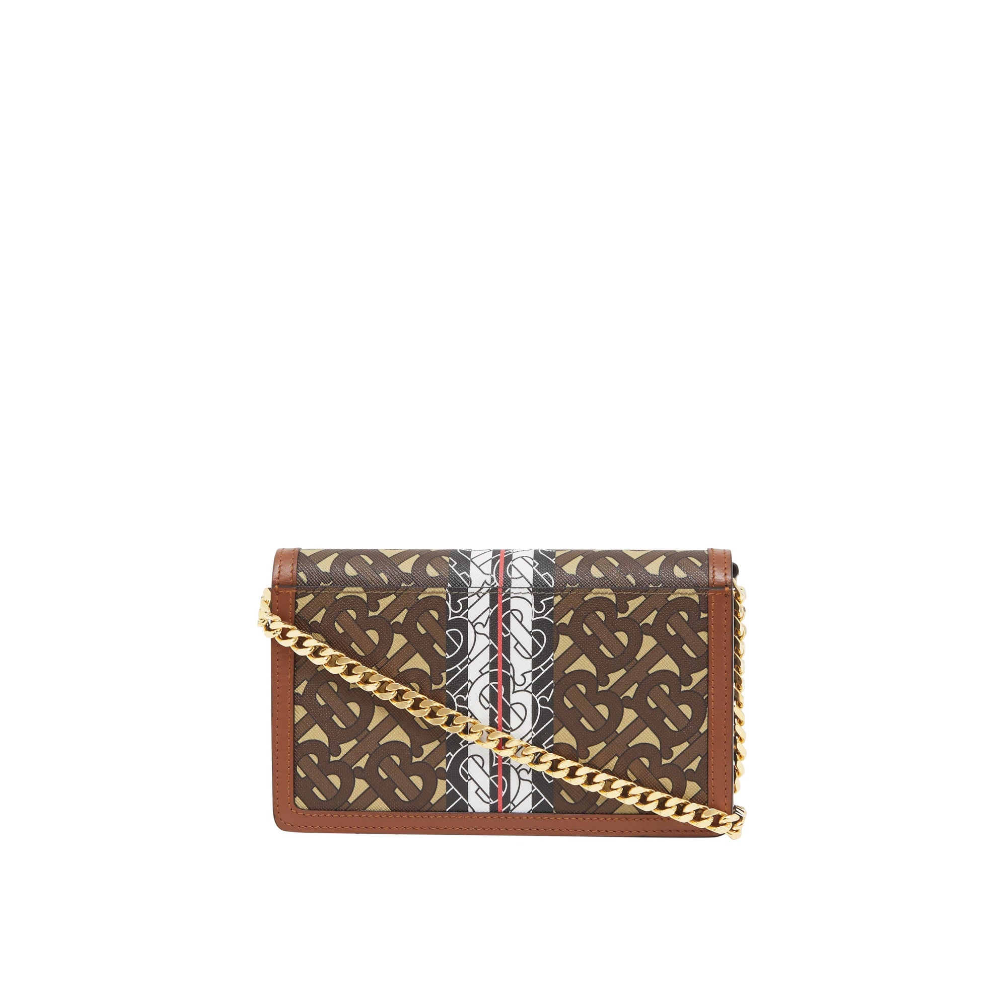 BRIDLE BROWN Petit sac porté épaule en toile écologique rayé Monogram