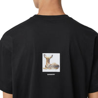 BLACK T-shirt oversize en coton à imprimé daim