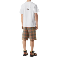 T-shirt oversize en coton à imprimé daim - Blanc