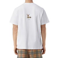 T-shirt oversize en coton à imprimé daim - Blanc