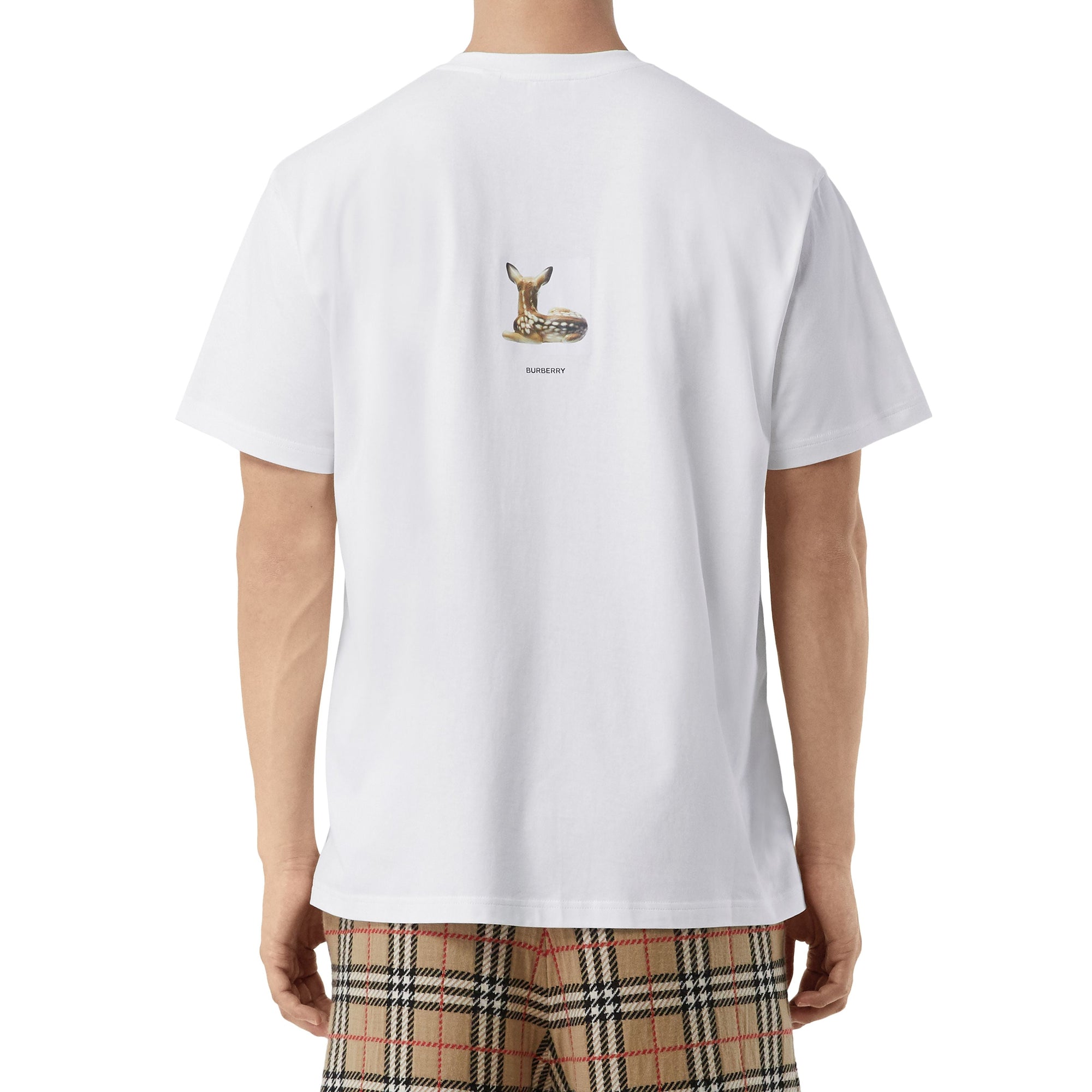 T-shirt oversize en coton à imprimé daim - Blanc